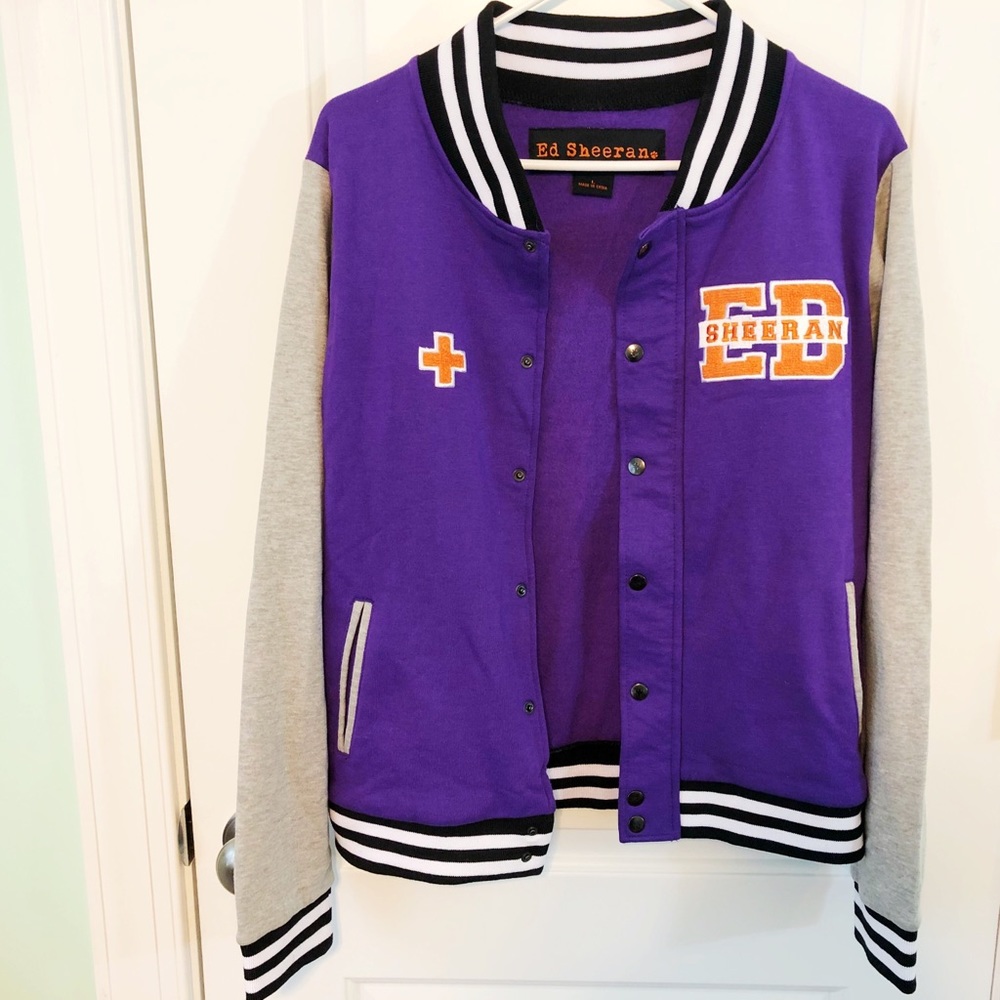 purple ed sheeran varsity jacket